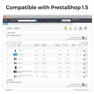 ماژول اشتراک محصولات در شبکه اجتماعی از طریق Backoffice