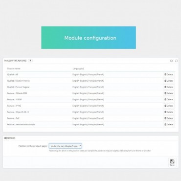 ماژول تصویر ویژگی در صفحه محصول پرستاشاپ