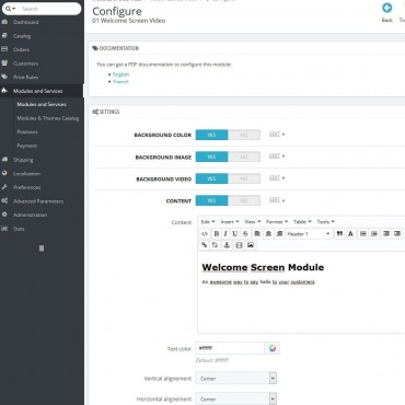 ماژول ویدیوی خوشامدگویی پرستاشاپ