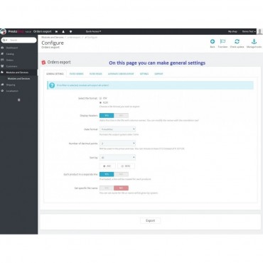 ماژول خروجی گیری از سفارشات پرستاشاپی در قالب CSV و EXcel