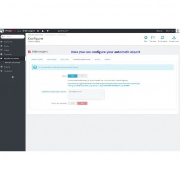 ماژول خروجی گیری از سفارشات پرستاشاپی در قالب CSV و EXcel