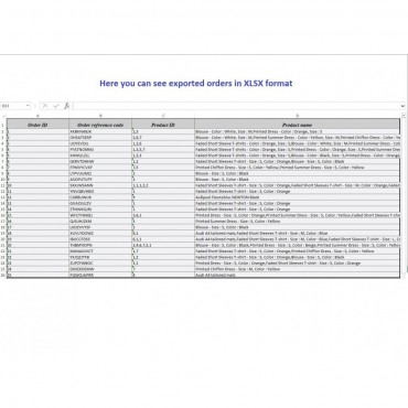 ماژول خروجی گیری از سفارشات پرستاشاپی در قالب CSV و EXcel