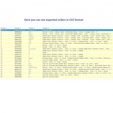 ماژول خروجی گیری از سفارشات پرستاشاپی در قالب CSV و EXcel