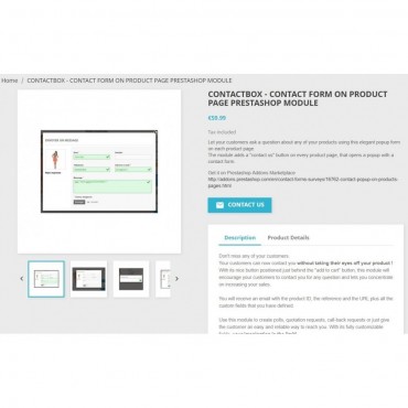 ماژول افزودن باکس تماس با ما در صفحه محصولات پرستاشاپ