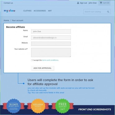 ماژول همکاری در فروش و بازاریابی پرستاشاپ