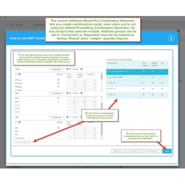 ماژول تولید کننده ترکیبی ویژگی های نامحدود در پرستاشاپ
