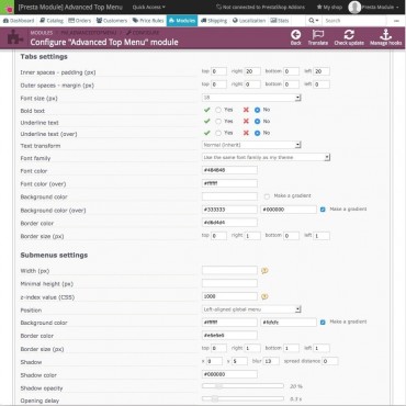 ماژول ایجاد و ساخت مگا منوی پیشرفته و ریسپانسیو پرستاشاپ