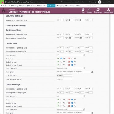 ماژول ایجاد و ساخت مگا منوی پیشرفته و ریسپانسیو پرستاشاپ