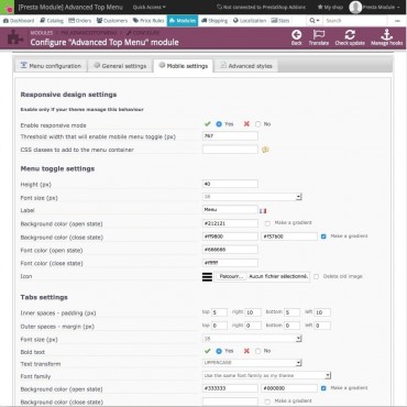 ماژول ایجاد و ساخت مگا منوی پیشرفته و ریسپانسیو پرستاشاپ