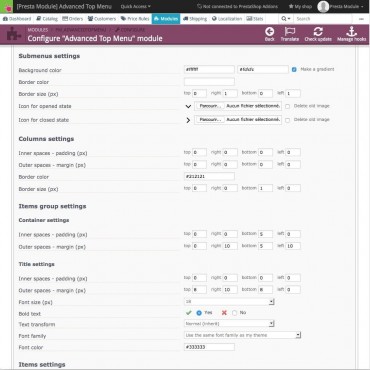 ماژول ایجاد و ساخت مگا منوی پیشرفته و ریسپانسیو پرستاشاپ