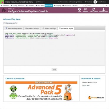 ماژول ایجاد و ساخت مگا منوی پیشرفته و ریسپانسیو پرستاشاپ