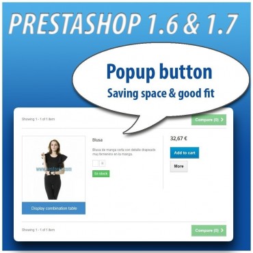 ماژول درج جدول ترکیبات در صفحه محصولات پرستاشاپ