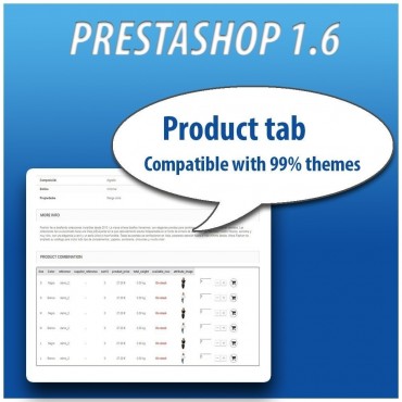 ماژول درج جدول ترکیبات در صفحه محصولات پرستاشاپ