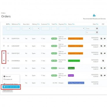 ماژول حذف سفارشات پرستاشاپ نسخه تجاری