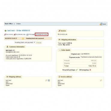 ماژول حذف سفارشات پرستاشاپ نسخه تجاری