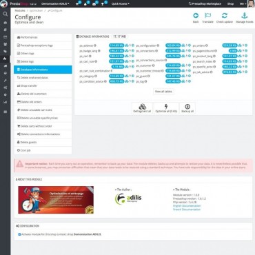 ماژول افزایش سرعت، پاکسازی اطلاعات اضافی و بهینه سازی فروشگاه پرستاشاپی
