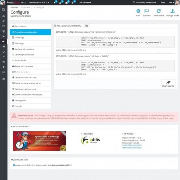 ماژول افزایش سرعت، پاکسازی اطلاعات اضافی و بهینه سازی فروشگاه پرستاشاپی