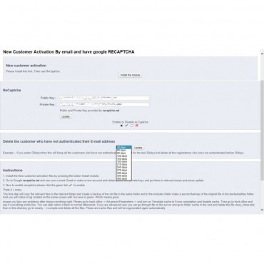 ماژول تایید ایمیل ثبت نامی مشتریان و ریکپچای ضد اسپم گوگل پرستاشاپ