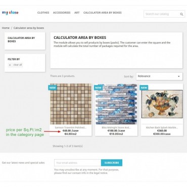 ماژول فروش و محاسبه محصولات مبتنی بر مساحت پرستاشاپ