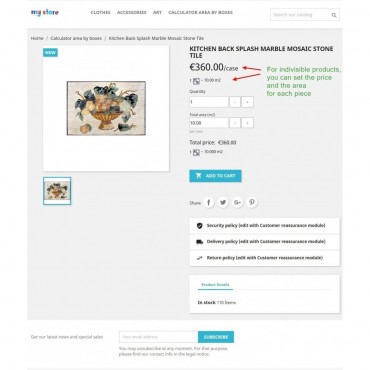 ماژول فروش و محاسبه محصولات مبتنی بر مساحت پرستاشاپ