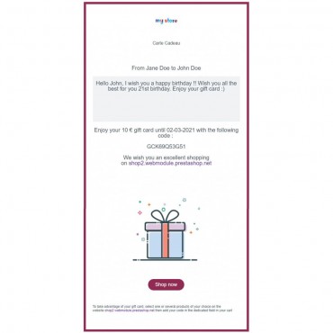 ماژول ایجاد گیفت کارت و کارت هدیه پرستاشاپ