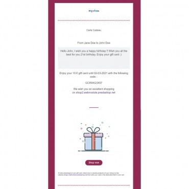 ماژول ایجاد گیفت کارت و کارت هدیه پرستاشاپ