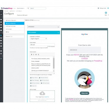 ماژول ایجاد گیفت کارت و کارت هدیه پرستاشاپ
