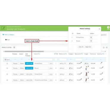 ماژول ویرایش زنده و سریع محصولات پرستاشاپ بدون نیاز به خروجی گیری Quickly Edit Products