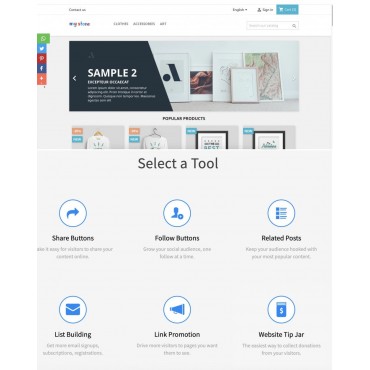 ماژول پرستاشاپ دکمه های زیبای به اشتراک گذاری شبکه های اجتماعی