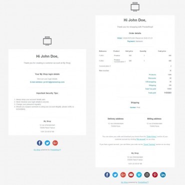 قالب ایمیل پرستاشاپ - Minimalist Pro
