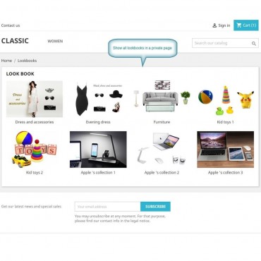 ماژول لوک بوک پرستاشاپ ساخت گالری تصاویر مجموعه محصول