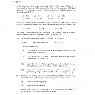 شبیه سازی پایداری و کنترل سیستم قدرت تمرین کتاب دینامیک کندر