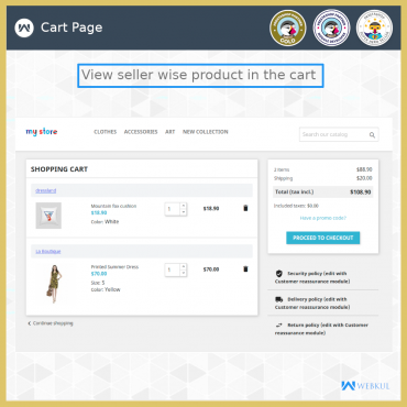 ماژول اکستنشن وبکول جداکننده سبد خرید و سفارشات