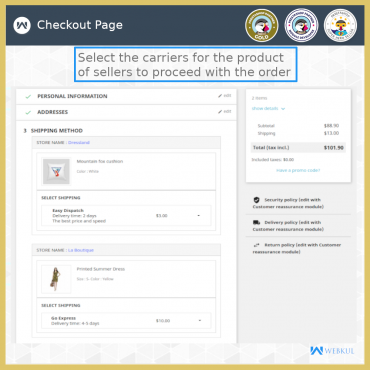 ماژول اکستنشن وبکول جداکننده سبد خرید و سفارشات