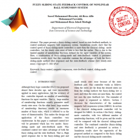 پروژه شبیه سازی روش کنترل کننده لغزشی روی سیستم توپ مغناطیسی