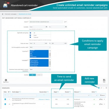 ماژول یادآوری سبدهای خرید رها شده با امکان ارسال ایمیل خودکار