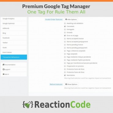 ماژول مدیریت تگ گوگل - Premium Google Tag Manager Module