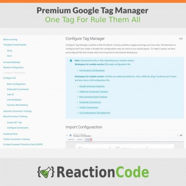 ماژول مدیریت تگ گوگل - Premium Google Tag Manager Module