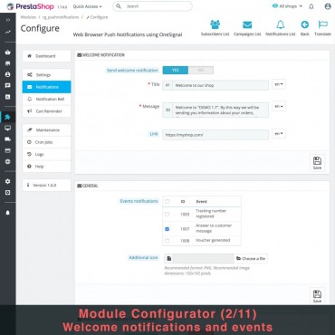 ماژول پوش نوتیفیکیشن پرستاشاپ