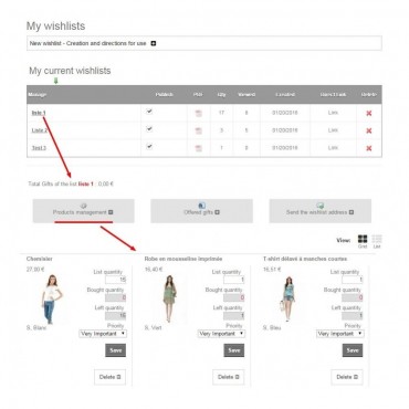 ماژول لیست هدیه و علاقه مندی های پیشرفته پرستاشاپ
