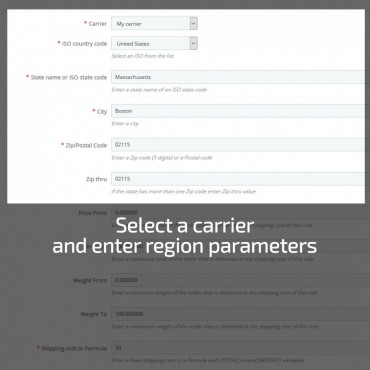 ماژول هزینه ارسال بر اساس کدپستی ،کشور، استان و شهر پرستاشاپ