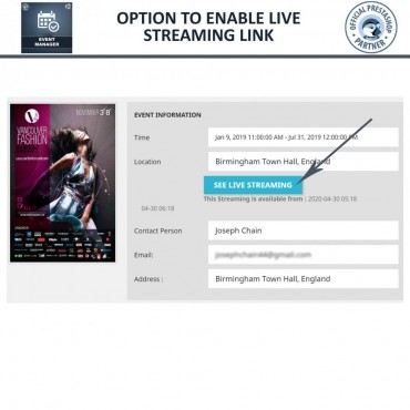 ماژول مدیریت و ایجاد رویداد و فروش بلیط آنلاین پرستاشاپ