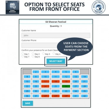 ماژول مدیریت و ایجاد رویداد و فروش بلیط آنلاین پرستاشاپ