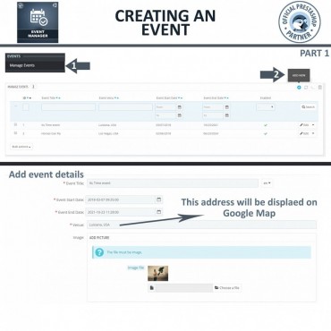 ماژول مدیریت و ایجاد رویداد و فروش بلیط آنلاین پرستاشاپ