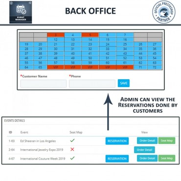 ماژول مدیریت و ایجاد رویداد و فروش بلیط آنلاین پرستاشاپ