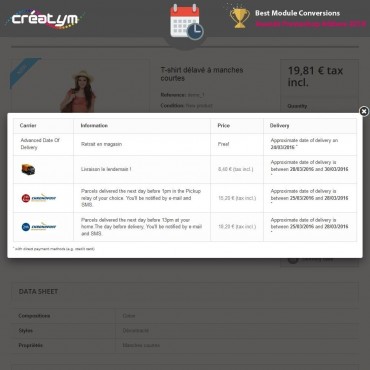 ماژول تاریخ ارسال مرسوله پرستاشاپ