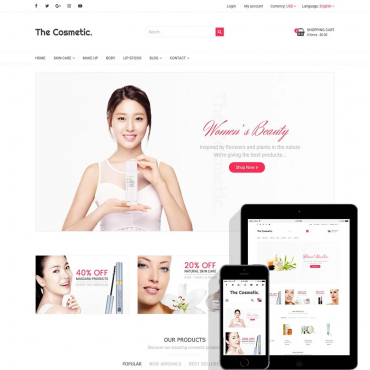 قالب لوازم آرایشی پرستاشاپ - The Cosmetics