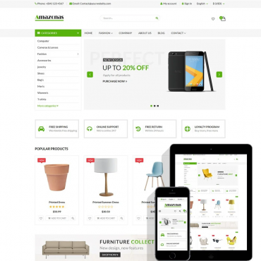 قالب آمازون پرستاشاپ - Amazonas