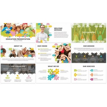 دانلود قالب پاورپوینت دانش آموزی + گوگل اسلاید Puzzle – Education Google Slides Template