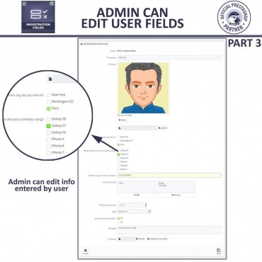 ماژول طراحی فرم ثبت نام پرستاشاپ